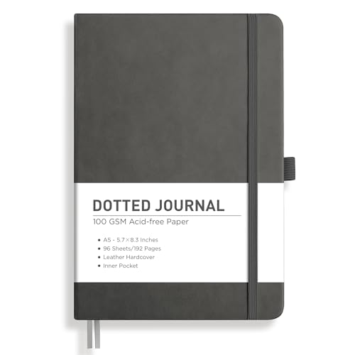 Image of RETTACY Dotted Journal Notebook, 192 Pages, A5 Medium Size (5.7'' x 8.3'')