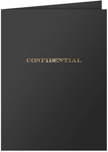 The Gallery Collection, 25 unidades, color negro, carpetas confidenciales de bolsillo, estampado de lámina dorada, para uso profesional (9 x 12)