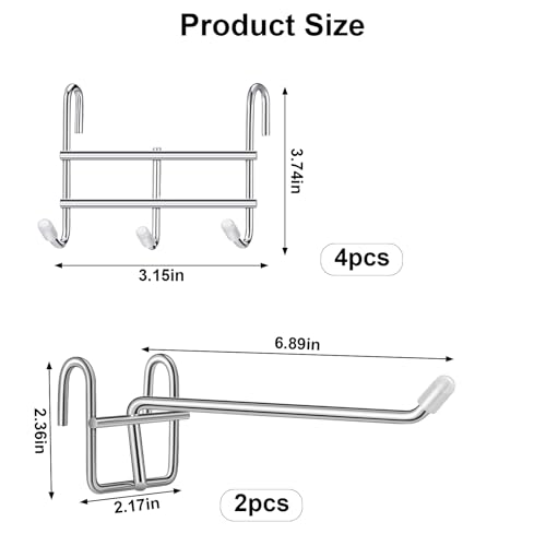 MVRPOWER Hooks for Wire Shelving, Multi-Purpose Durable Hanging Wire Shelving Hooks with Rubber Cover for Wall Grid Panels (6 Pack)