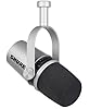 Shure Microfono Podcast USB MV7 per Podcasting, registrazione, Live Streaming & Gaming, uscita cuffie integrata, microfono dinamico USB/XLR interamente in metallo, certificato TeamSpeak - Argento