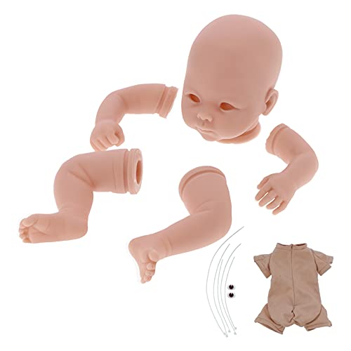 FOKH Unvollendetes Reborn Puppenset, 19 Zoll unlackiert weiches Silikon DIY Lebensechte Reborn Babypuppensets, Simulation Aussehen Säuglingskleinkind Puppenformteile Set Spielzeug für Anfänger – Bild 8