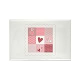 CafePress Heart Patchwork Magnets Rectangle Magnet (100 pack)