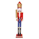 OEUVI Large Christmas Nutcracker Soldier 35 Inch/2.9Ft Wooden Nutcracker Figures Decor Xmas Nutcracker Welcome Centerpieces for Indoor Outdoor Floor