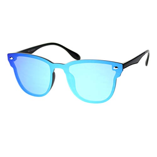 Unisex Panel Lens Shield Hipster Plastic Horn Sunglasses