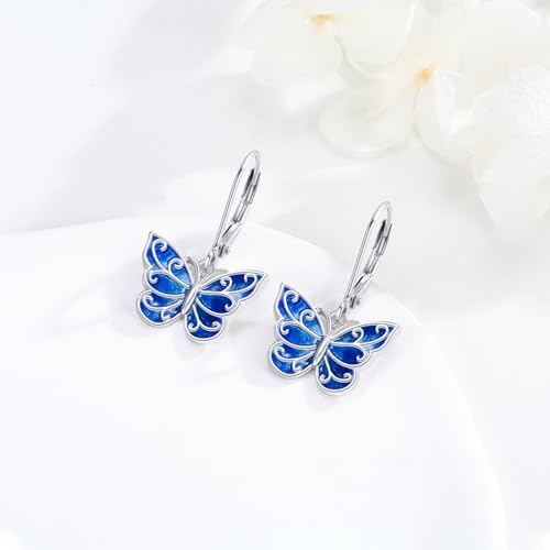 Dragonfly/Butterfly/Hummingbird/Bee Leverback Earrings 925 Sterling Silver Hypoallergenic Moonstone Dangle Drop Earrings Animal Jewelry Gifts for Women Girlfriends Birthday3