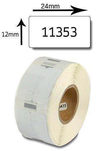 Bubprint etiquetas compatible con DYMO 11353 s0722530 25x13mm, blanco