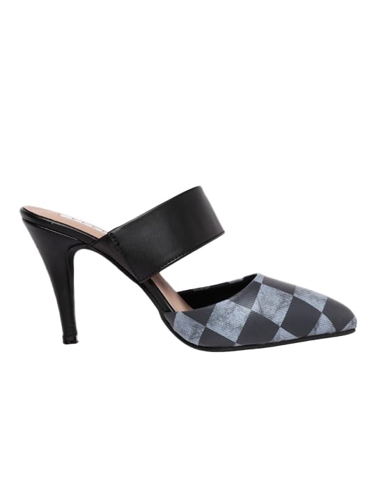 Women Chic Patent Textured Stiletto Heel Mule-image-37