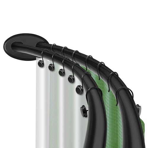 Utopia Alley Rustproof Wall Mounted Aluminum Double Curved Shower Curtain Rod, Screw Mount Rod...