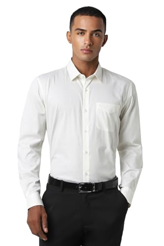 Image of Peter England Men Cotton Solid Slim Fit Shirt