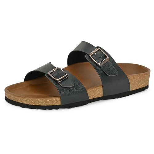 Image of Centrino Women's Berkin-Style Slip-On Sandals | Open Toe Design | Soft PU Footbed | Lightweight & Comfortable | Arch Support | On-Grip Sole | Casual Outdoor Wear (9223)