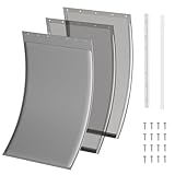 3-Flap Large Dog Door Replacement Insulated Flap with Clamp, Back Plate and Screws, Compatible with Large PetSafe Extreme Weather Aluminum Pet Door, PAC11-11039 10 1/8" X 16 7/8" (Smoky Translucent)