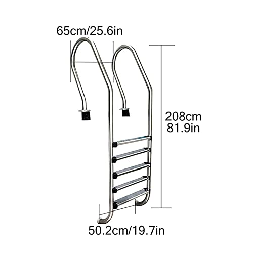 Escalera para piscina de acero inoxidable de 4 peldaños miniatura 3