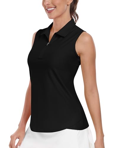 Image of AIRIKE Golf Polo Shirts for Women Sleeveless Summer Sports Athletic Fashionable Workwear-Quick Dry Womens Tank Tops