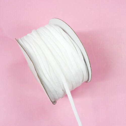100 Yards Flat and Soft Elastic for Ear Loop 5mm Wide White Fabric