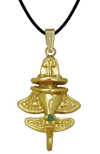 Image of Across The Puddle Colombian Emerald & Multi-Material Options | Quimbaya Flyer Pendant Necklace | Ancient Alien Golden Jets Collection