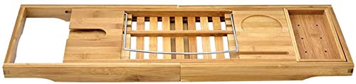Bathtub Rack Bamboo Bathtub Caddy Bath Tray Bridge Shower Shelves Organizer Tray Wood Bathtub Caddy Expandable With Book Bathroom Trays (Color : Brown, Size : 74.5cm x 23cm) Bathroom bathtub accessori