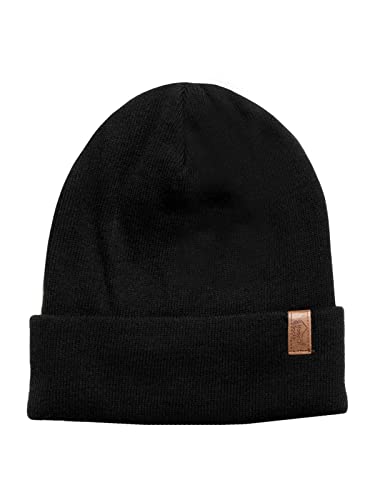 HomeOfSocks Mütze Fein Herren und Damen Mit Thinsulate - wasserdichte Leichte Gefütterte Mütze Ideal Als Winter hat Wintermütze Für Jede Jahreszeit Isolierende Fleece Fütterung Dick Warm | Schwarz Cover