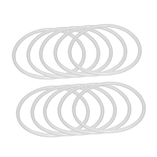 VINTORKY Plastic Dreamcatcher Ring 12pcs Round Circle Macrame DIY Material White Dreamcatcher Excellent for Mandala Wall Hanging