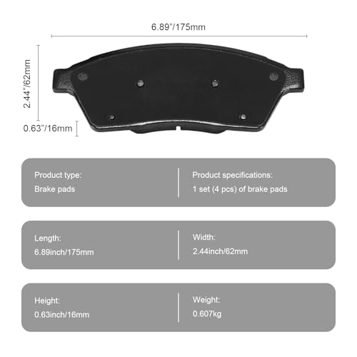 Image of D1422 Front Ceramic Brake Pads Kit Fit For Cadillac SRX 2010-2016, For Saab 9-4X 2011