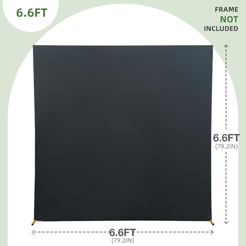 Funda cuadrada para fondo 6.6x6.6 pies negra en spandex miniatura 5