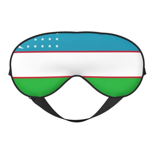 ウズベキスタン共和国の国旗 プリント スリープマスク ナイト目隠し ソフトアイシェードカバー レディース メンズ 旅行 昼寝 瞑想用