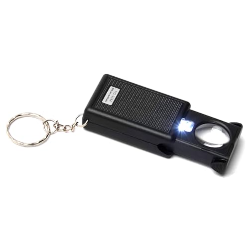 Image of Othmro 1Pcs 45X Magnifying Glass with Light, Diameter 0.83inch Pull Type Eye Magnifier Loupe with LED Illuminated Light, Small Round Handheld Magnifier for Elderly People Students Learning Reading