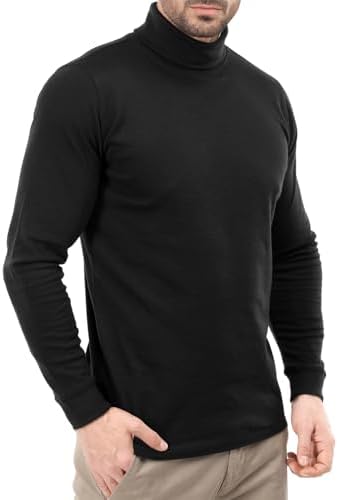 Utopia Wear Men&#39;s Turtleneck Slim Fit Lightweight Pullover Top