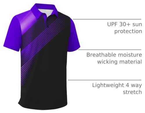 Image of ZITY Men's Golf Shirts Short Sleeve Print Patterns Casual Collared Polo