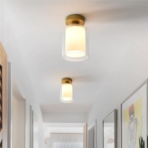Chambre et couloir sombre solution plafonnier minimaliste verre E27 - 4
