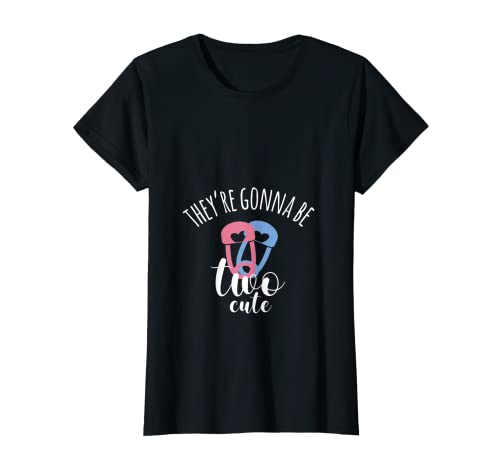 Mujer They Gonna Be Two Cute I Twin Baby Clip para pañales para niños y niñas Camiseta