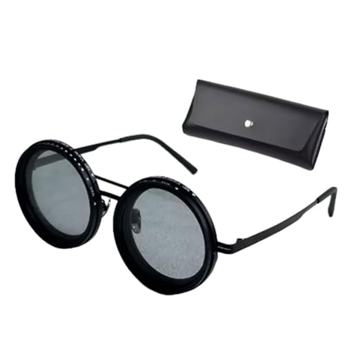 Adjustable Tint Sunglasses Polarized Round For Men Women With Nd Filter Lenses 1-9 Gears Manual Tint Control