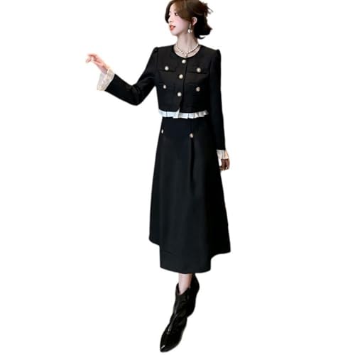Ensemble jupe en tweed style français aux finitions couture haut de gamme