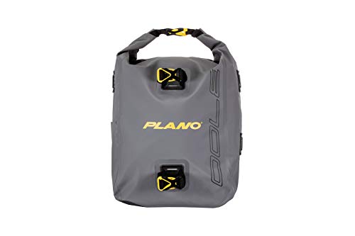Plano Z-Series Roll-Top Waterproof Fishing Tackle Backpack, Gray Fabric, Includes 2 Clear 3700 Stowaway Utility Boxes, Fishing Backpack With Tackle Boxes #TOP1