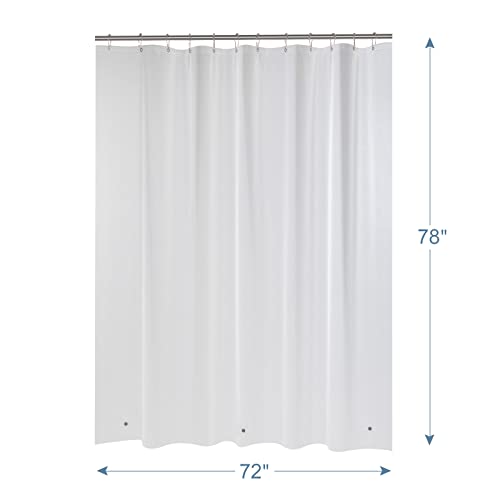 Image of AmazerBath Shower Liner, 72x78 Plastic Frosted Shower Curtain Liner, PEVA Cute Shower Curtain Liners, Vinyl Waterproof Shower Curtain Liner with 3 Magnets, Lightweight Shower Curtains for Bathroom