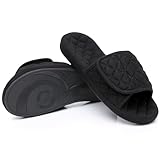 Git-up Womens Orthotic Slippers with Arch Support for Plantar Fasciitis Pain Relief,Open Toe Adjustable Memory Foam Slide House Slippers