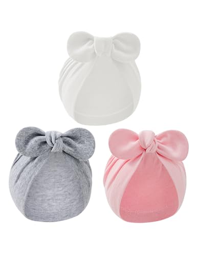 Durio Baumwolle Baby Mütze 0-24Monate Erstlingsmützen Neugeborene Mädchen Jungen Baby Beanie Newborn Mütze Mit Band