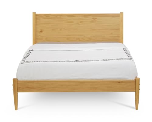 Camaflexi Mid Century Solid Wood Platform Bed Queen Size ‐ Scandinavian Oak Finish