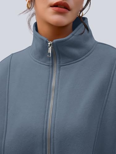 Image of AUTOMET Women's Quarter Zip Oversized Sweatshirt Fleece Mock Neck Pullover