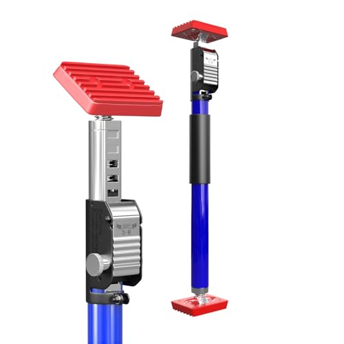 3-H Türspanner Zargenspanner, Teleskopstützen 40-70 cm bis 50 kg, Türzargenspanner Einhandstütze, Montagestütze Höhenverstellbar Stufenlos Türspreizer bis 45°, Stahl Baustütze Teleskopstange (Blau)