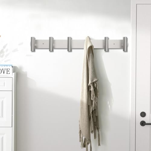 Dgyb COAT HOOKS 01 Large Coat Rack Wall Mount 6 Brushed Nickel Coat Hooks Wall Mount Stainless Steel 16 Inch Towel Hanger thumb #2