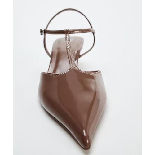 Fashion Slingback Kitten Heels for Women Buckle Strap Work Pumps3