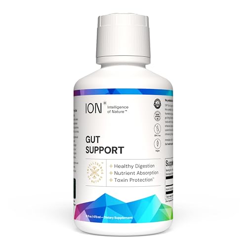ION* Intelligence of Nature Gut Support Liquid Supplement - Gut & Digestive Health Liquid Drops, Cleanse & Detox with Humic Extract for Women & Men, Adults & Kids 4+ - 16 fl oz (Pack of 1)