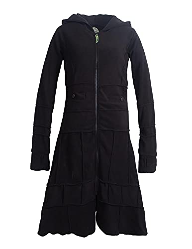 Preisvergleich Produktbild Vishes - Alternative Bekleidung - Langer Warmer Weicher Damen Winter Fleecemantel Kapuze Stehkragen Schwarz ohne Kragen 50