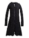 Produktbild Vishes - Alternative Bekleidung - Langer Warmer Weicher Damen Winter Fleecemantel Kapuze Stehkragen Schwarz ohne Kragen 50