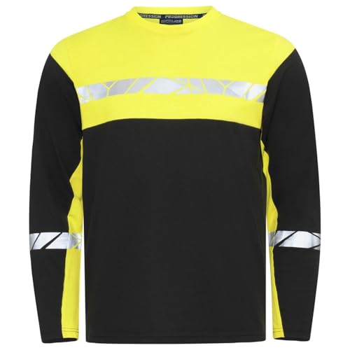 T-Shirt Manches Longues Progression Noir Jaune au Design Dynamique