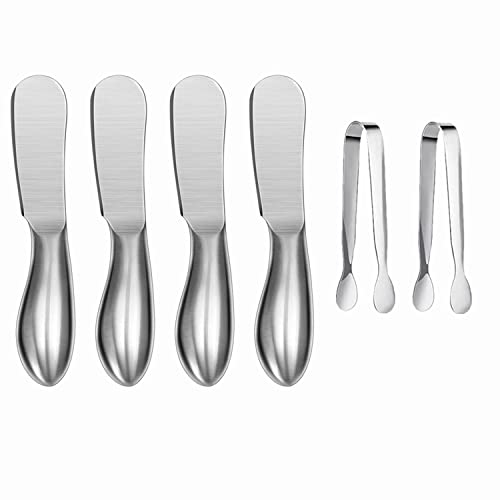 Accfore Juego de 6 cuchillos esparcidores, cuchillos esparcedores de queso y mantequilla, mini...