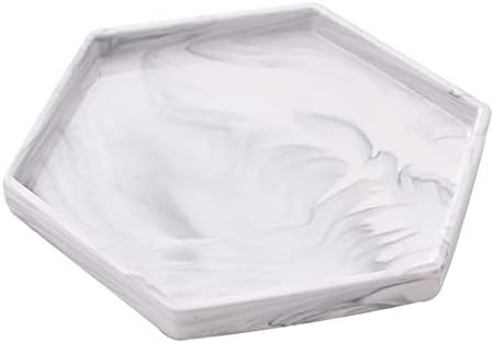 Bathroom Vanity Tray Ceramic Decorative Trays for Coffee Table, Jewelry Candles,Towel,Soap Organizer for Countertop - White Marble
