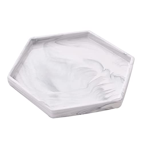 Bathroom Vanity Tray Ceramic Decorative Trays For Coffee Table, Jewelry Candles,Towel,Soap Organizer For Countertop - White Marble #TOP3