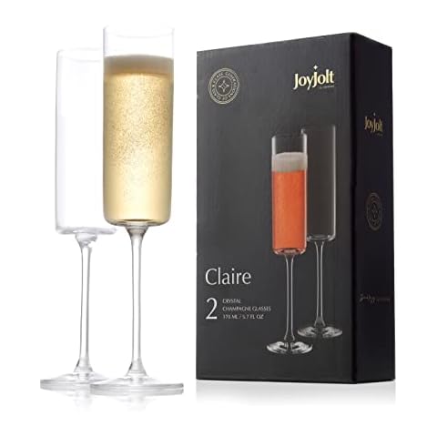 JoyJolt Claire Collection Crystal Champagne Flutes Set of 2 Cover