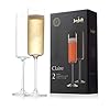 JoyJolt Champagne Flutes – Claire Collection Crystal Champagne Glasses Set of 2 – 5.7 Ounce Capacity – Exquisite…